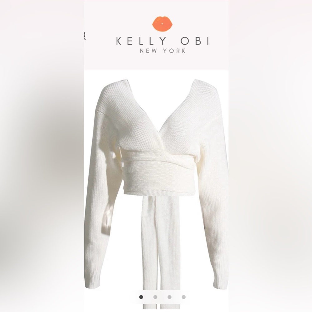 Kelly Obi One Size(fits 2-10) V-Neck Wrap Waist Sweater, L/S, NIB